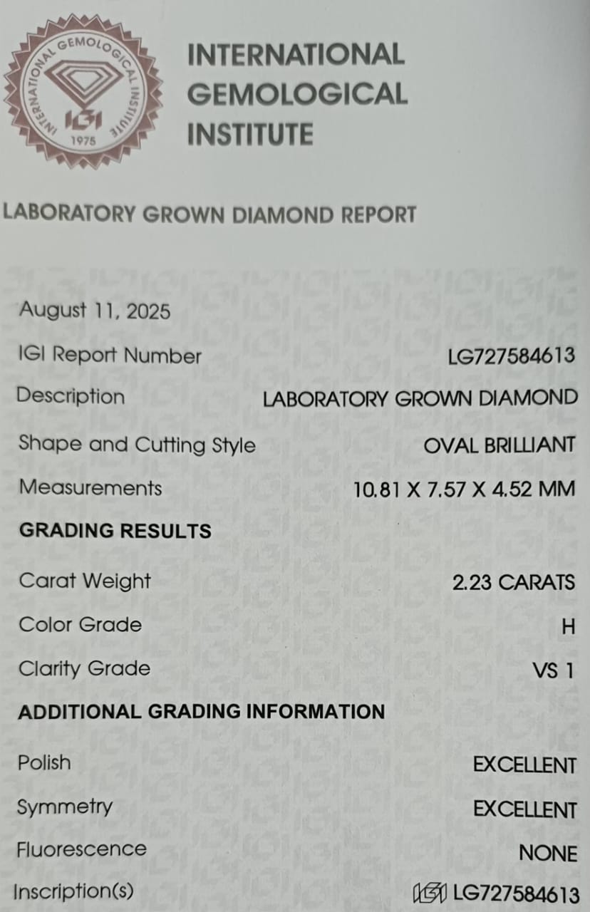 IGI Certificate Example